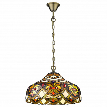 831-806-02 VELANTE Стиль Tiffany светильник подвесной, E27, 2x60W