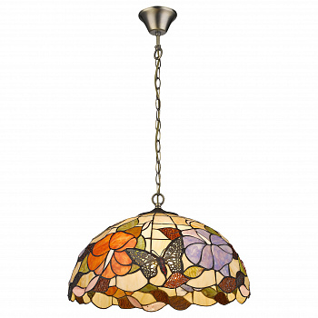 816-806-03 VELANTE Стиль Tiffany светильник подвесной, E27, 3x60W
