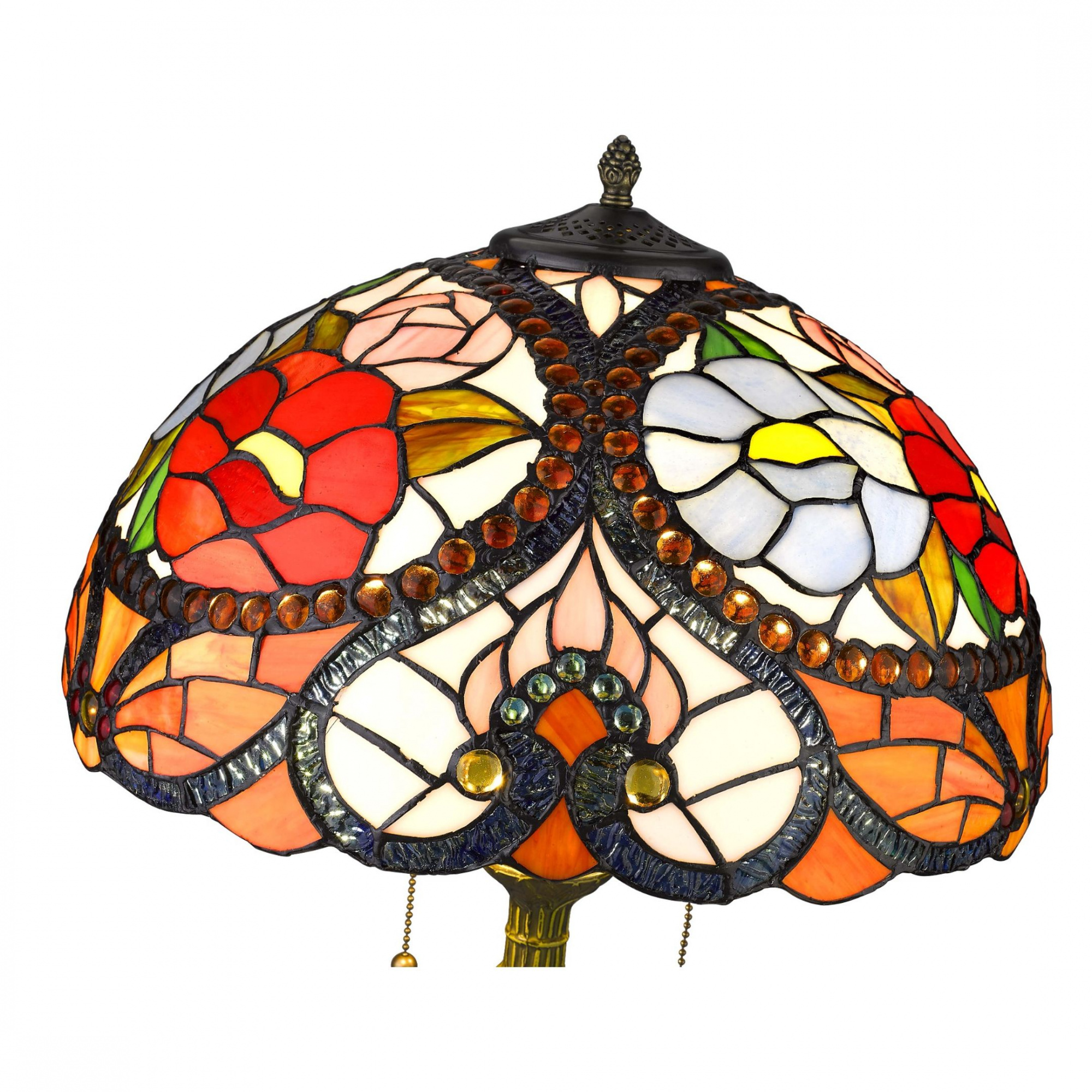 827-804-02 VELANTE Стиль Tiffany светильник настольный, E27, 2x60W