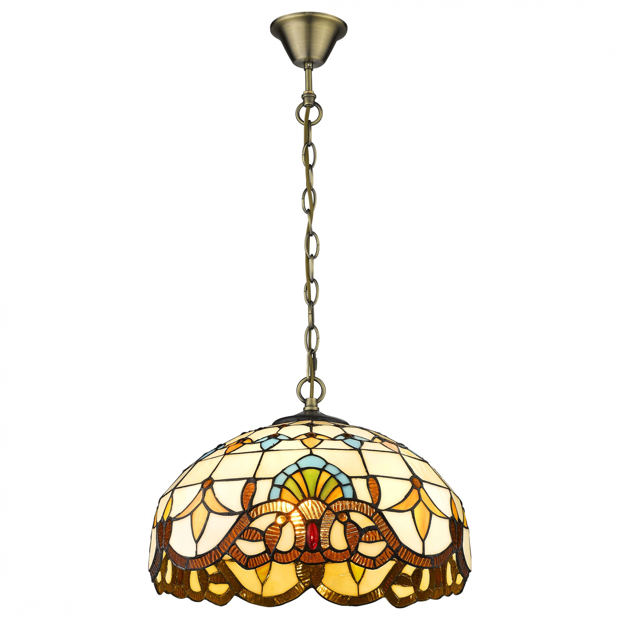 830-806-02 VELANTE Стиль Tiffany светильник подвесной, E27, 2x60W
