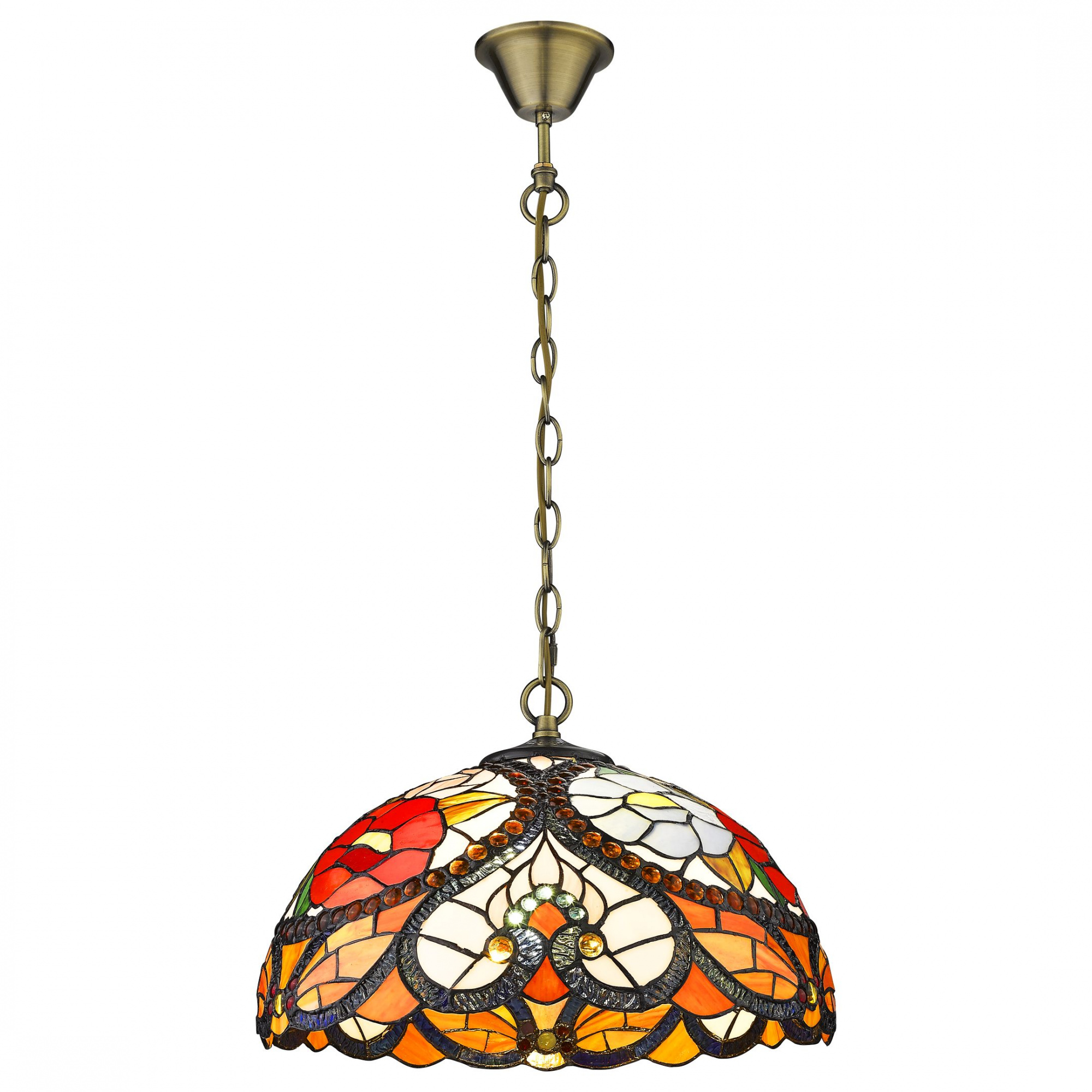 827-806-02 VELANTE Стиль Tiffany светильник подвесной, E27, 2x60W