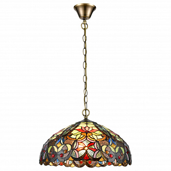 825-806-02 VELANTE Стиль Tiffany светильник подвесной, E27, 2x60W