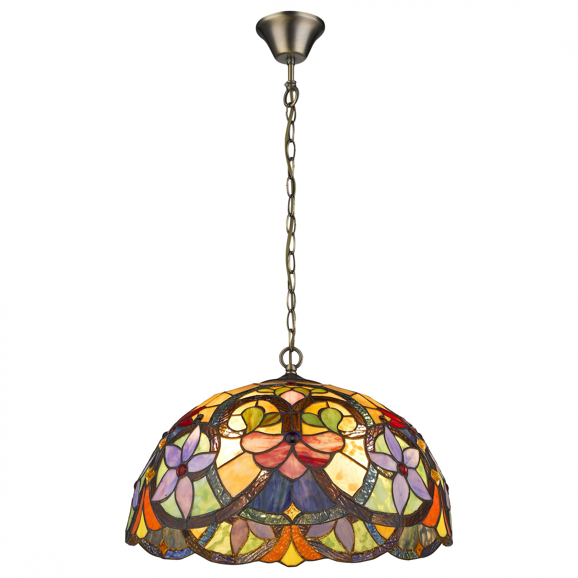 818-806-03 VELANTE Стиль Tiffany светильник подвесной, E27, 3x60W