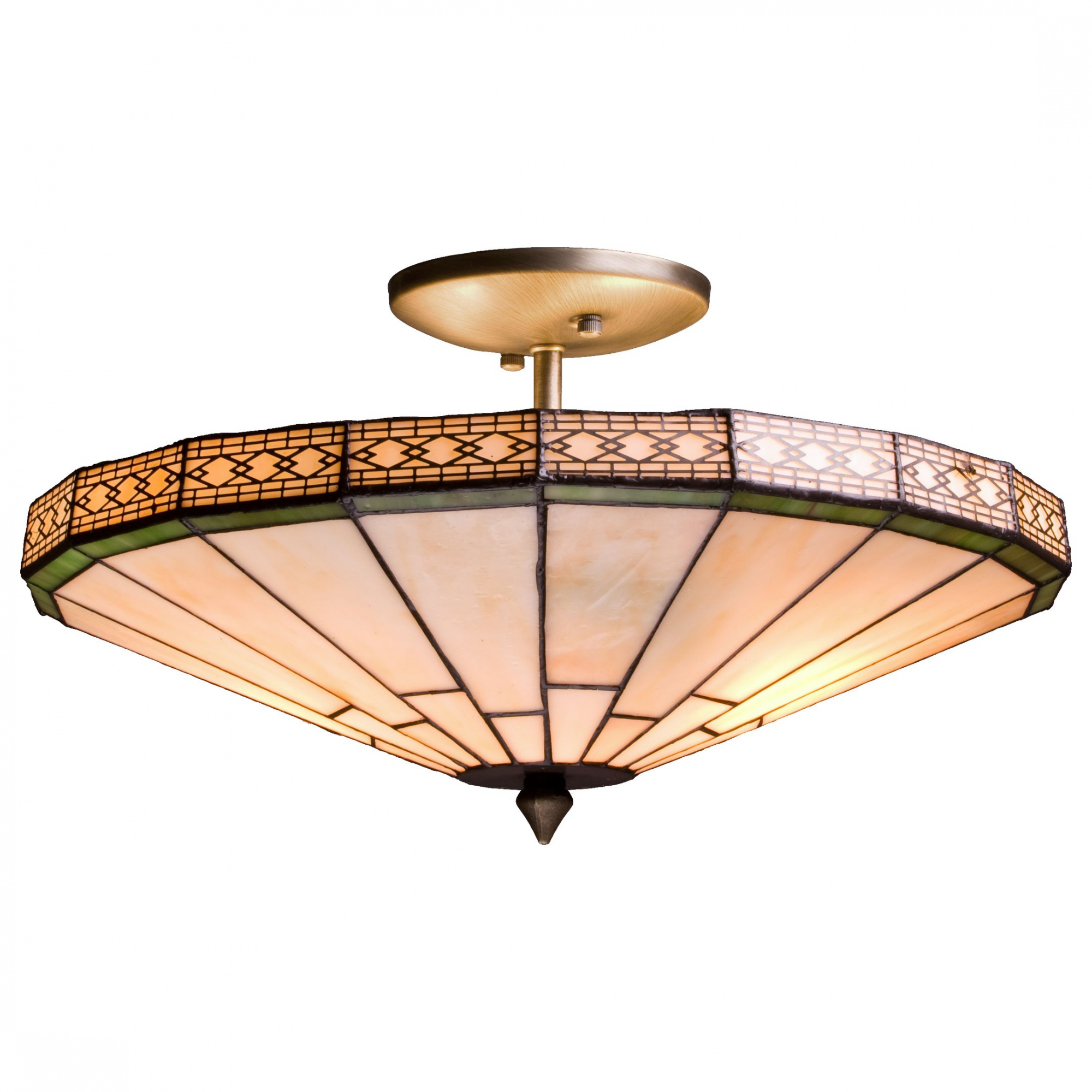 857-807-02 VELANTE Стиль Tiffany светильник потолочный, E27, 2x60W