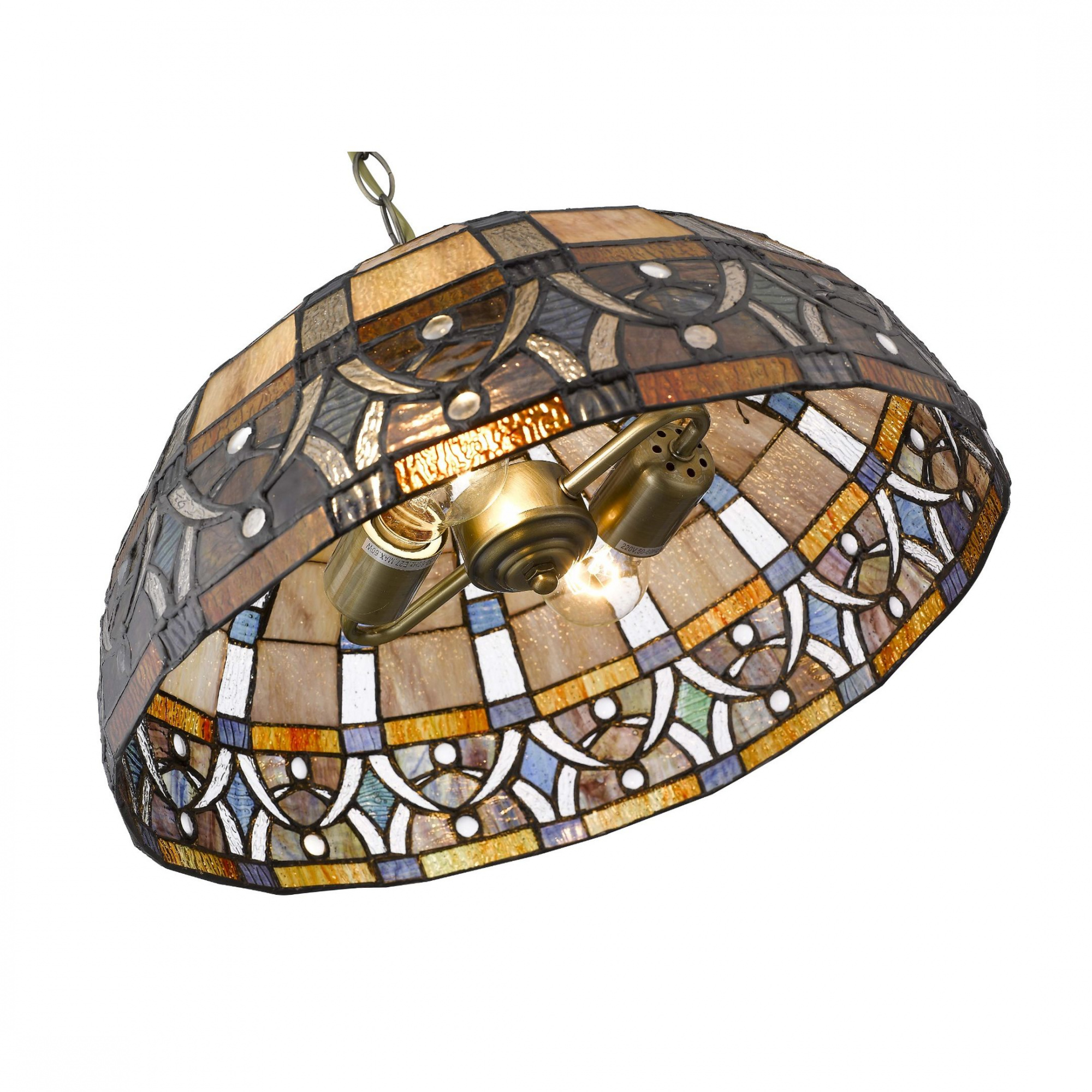 824-806-02 VELANTE Стиль Tiffany светильник подвесной, E27, 2x60W