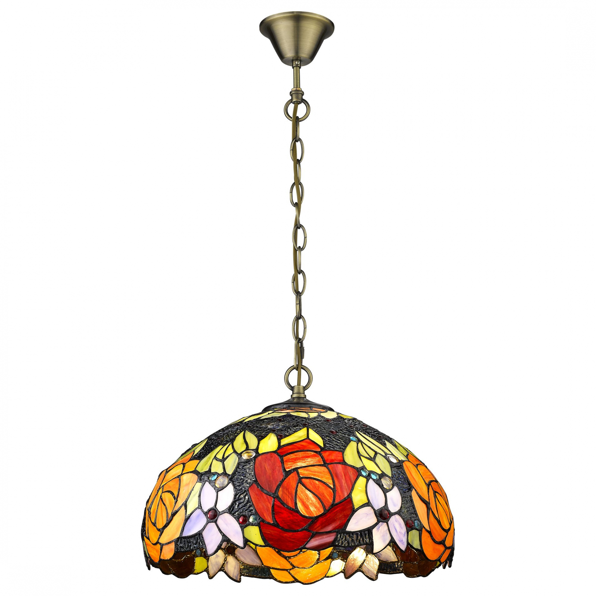 828-806-02 VELANTE Стиль Tiffany светильник подвесной, E27, 2x60W