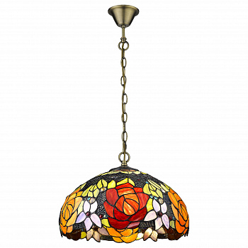 828-806-02 VELANTE Стиль Tiffany светильник подвесной, E27, 2x60W