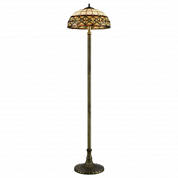 859-805-02 VELANTE Стиль Tiffany светильник напольный, E27, 2x60W